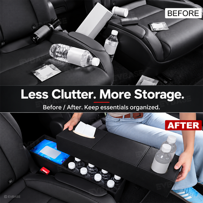 Model Y L Second-Row Center Aisle Storage Organizer Double-Layer Storage Box with Cup Holders