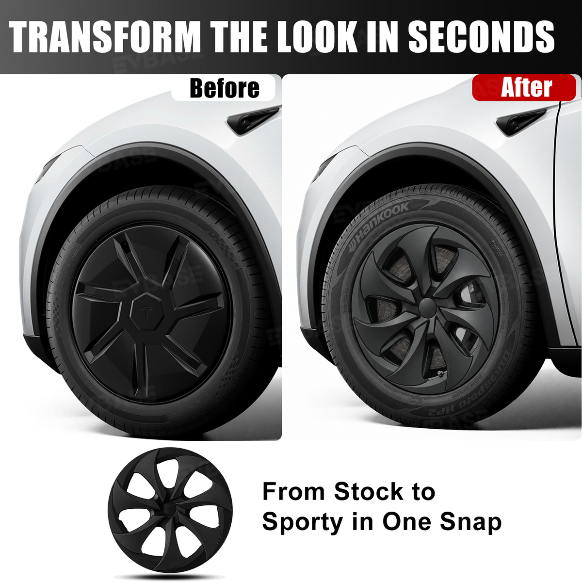 Model Y Juniper Standard 18inch Wheel Covers Turbine Blade Style Hubcaps 4PCS