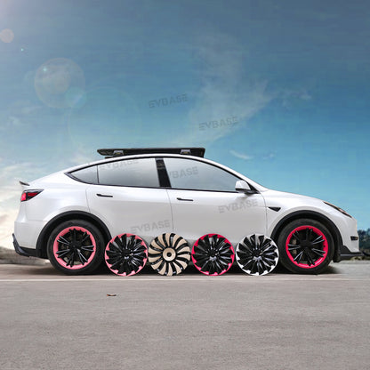 Model Y Bicolor Wheel Covers 19 Inch ABS Rim Protector Covers Sport Wheel Caps 4PCS For Tesla