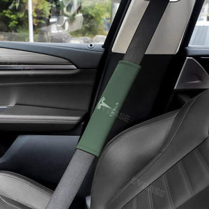 Tesla Seat Belt Cover Alcantara Suede Shoulder Pad for Model 3 Y X S Interior Accessories EVBASE