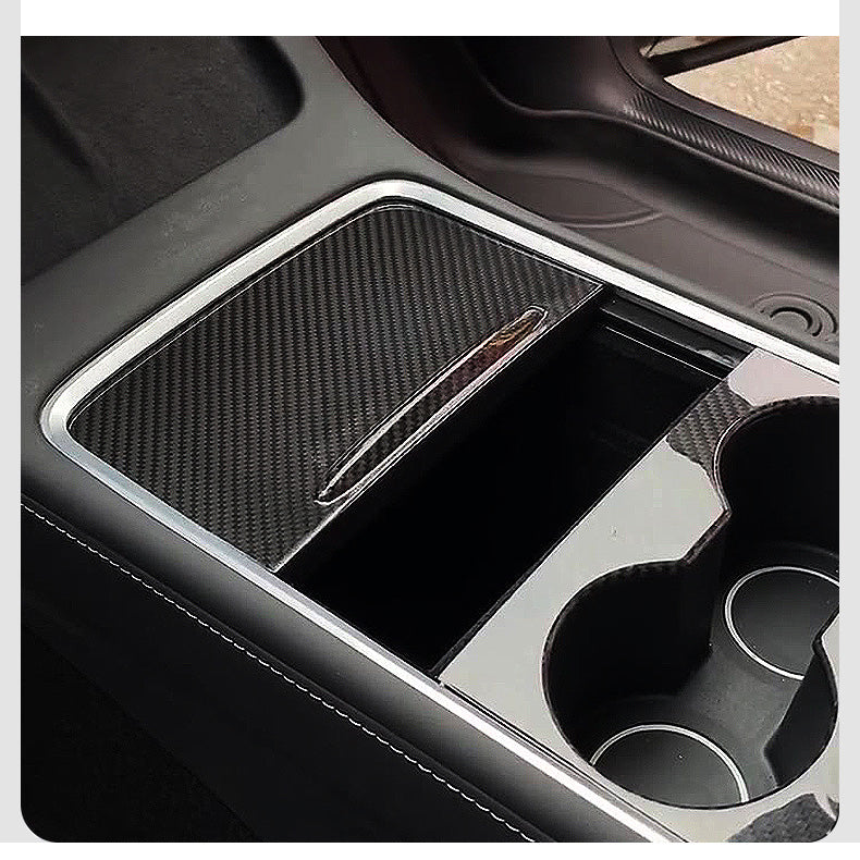 Model Y 3 Carbon Fiber Interior Accessories Center Console Trim Panel Cover for Tesla