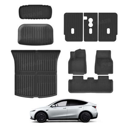 Model Y Juniper Standard All-Weather TPE Interior Floor Mats & Cargo Trunk Liners & Seatback Covers Protector Full Set 9PCS