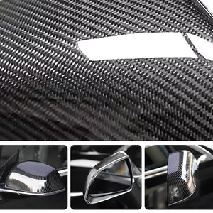 EVBASE Tesla Model X S Real Carbon Fiber Side Mirror Cover Anti-Scratch Model X S Exterior Accessories