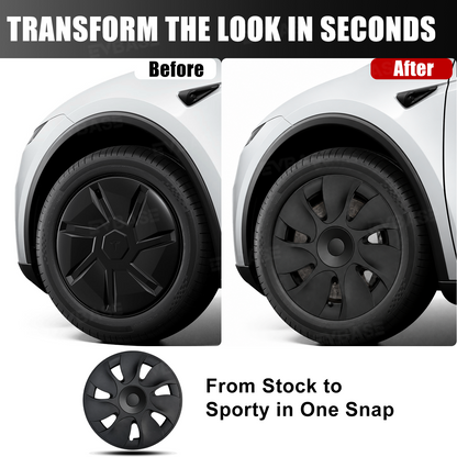 Model Y Juniper Standard 18inch Wheel Covers Aperture Wheels Cyclone Style Hubcaps