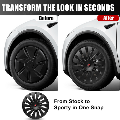 Model Y Juniper Standard 18" Wheel Covers for Tesla Aperture Wheels Induction Style Hubcaps