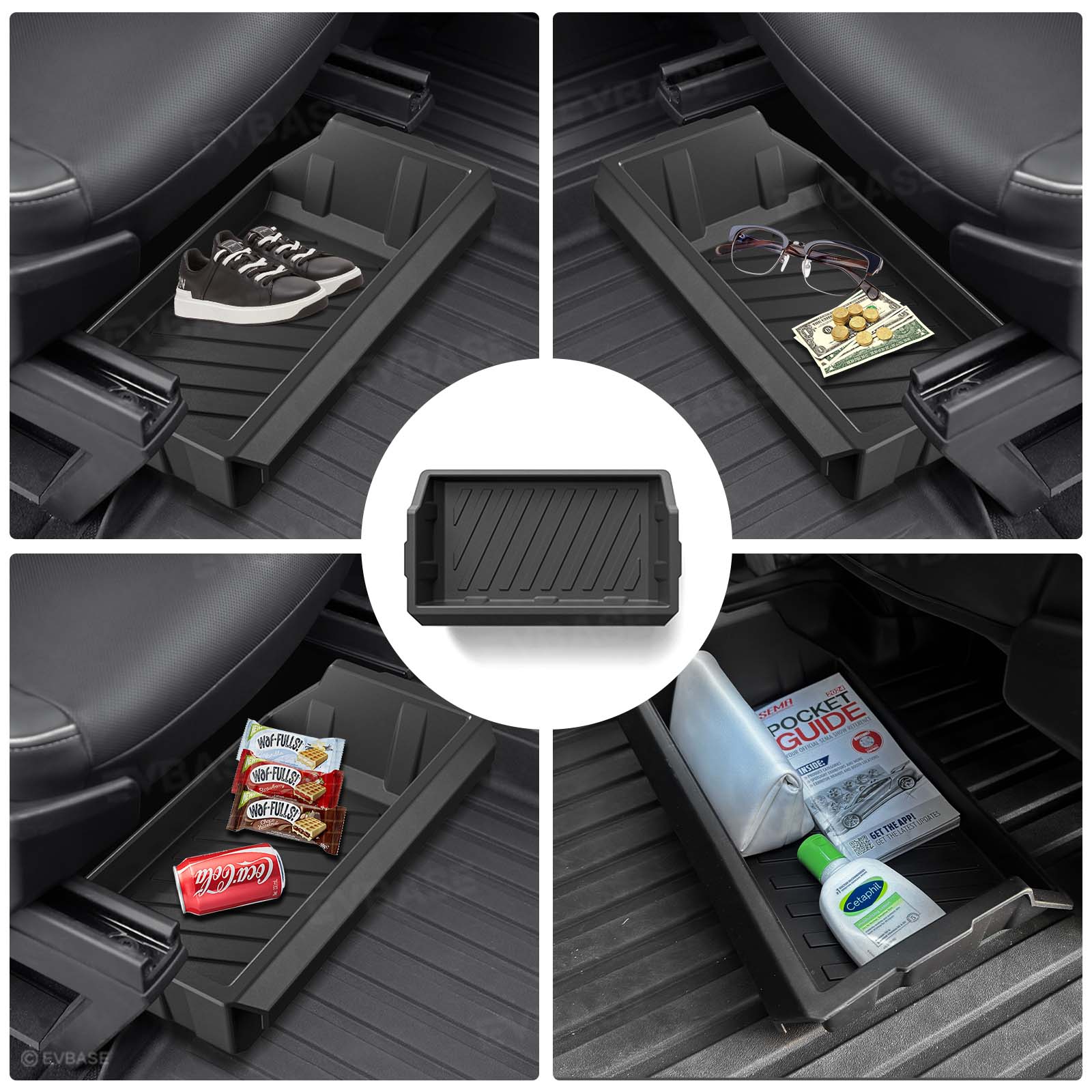 Cybertruck Front Under Seat Storage Box Hidden Non-Slip Organizer Tray