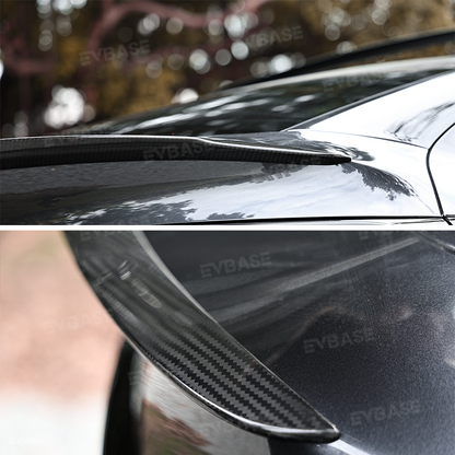 Tesla Model Y Juniper Spoiler Real Carbon Fiber Wing Rear Trunk Lid With Performance Style