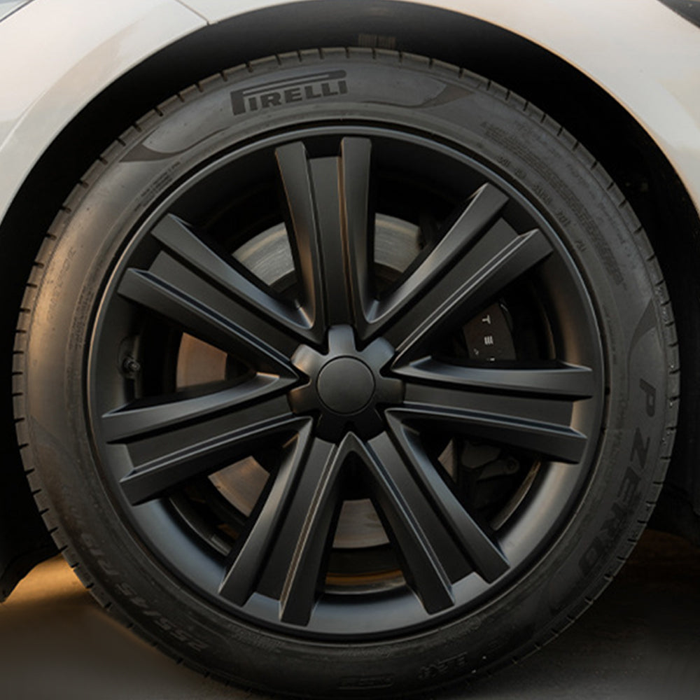 Tesla Model Y S Hub Cap Wheel Rim Cover Protector 19 Inch Matte Replacement Tesla Wheel Cover Hubcap Kit 4PCS