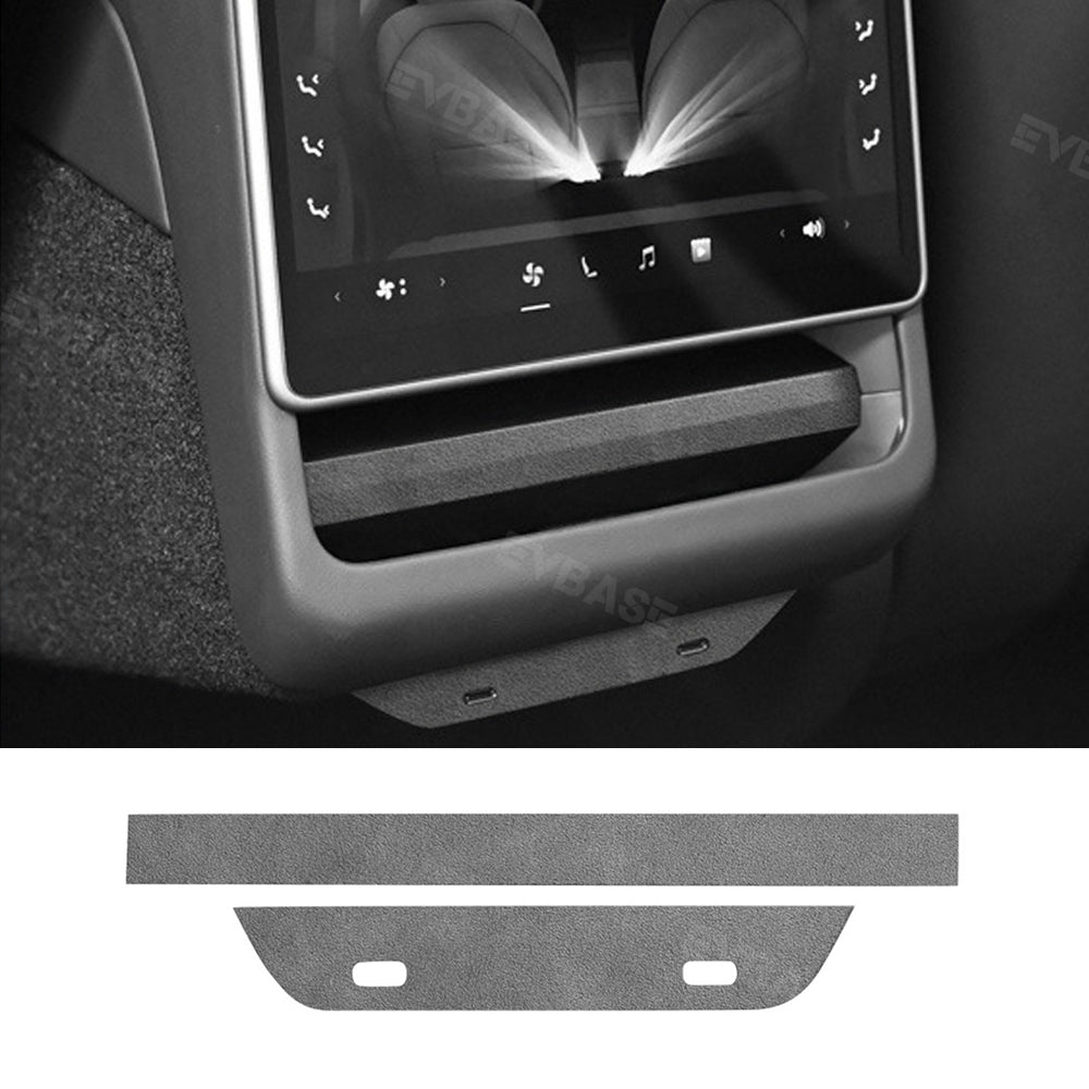 Model 3 Highland Real Alcantara Rear Screen Frame Cover Air Outlet Protector Rear Air Vent Covers Sticker for Tesla