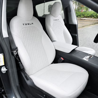 Model Y Juniper Seat Covers Waterproof Breathable NAPPA Leather Seat Protector with Diamond Quilted Design