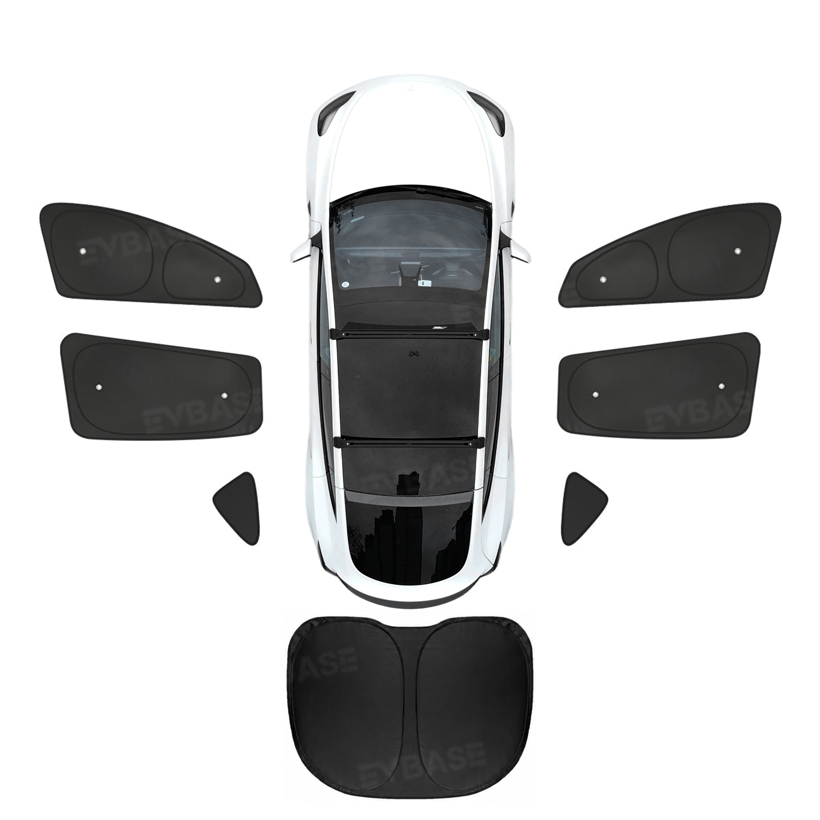 Model Y Juniper Sunshade Set Front & Rear Windshield Shade & Side Window Shades UV & Heat Protection Privacy Cover for Tesla Model Y/ YL & Model 3/3 Highland