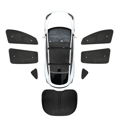 Model Y Juniper Sunshade Set Front & Rear Windshield Shade & Side Window Shades UV & Heat Protection Privacy Cover for Tesla Model Y/ YL & Model 3/3 Highland