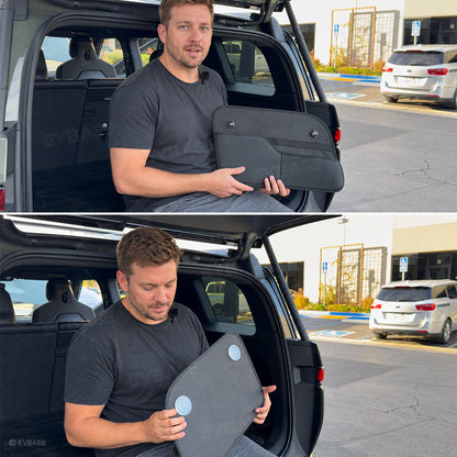 Rear Quarter Window Sunshade for Rivian R2 2-in-1 Privacy Cover with Storage Organizer Pocket