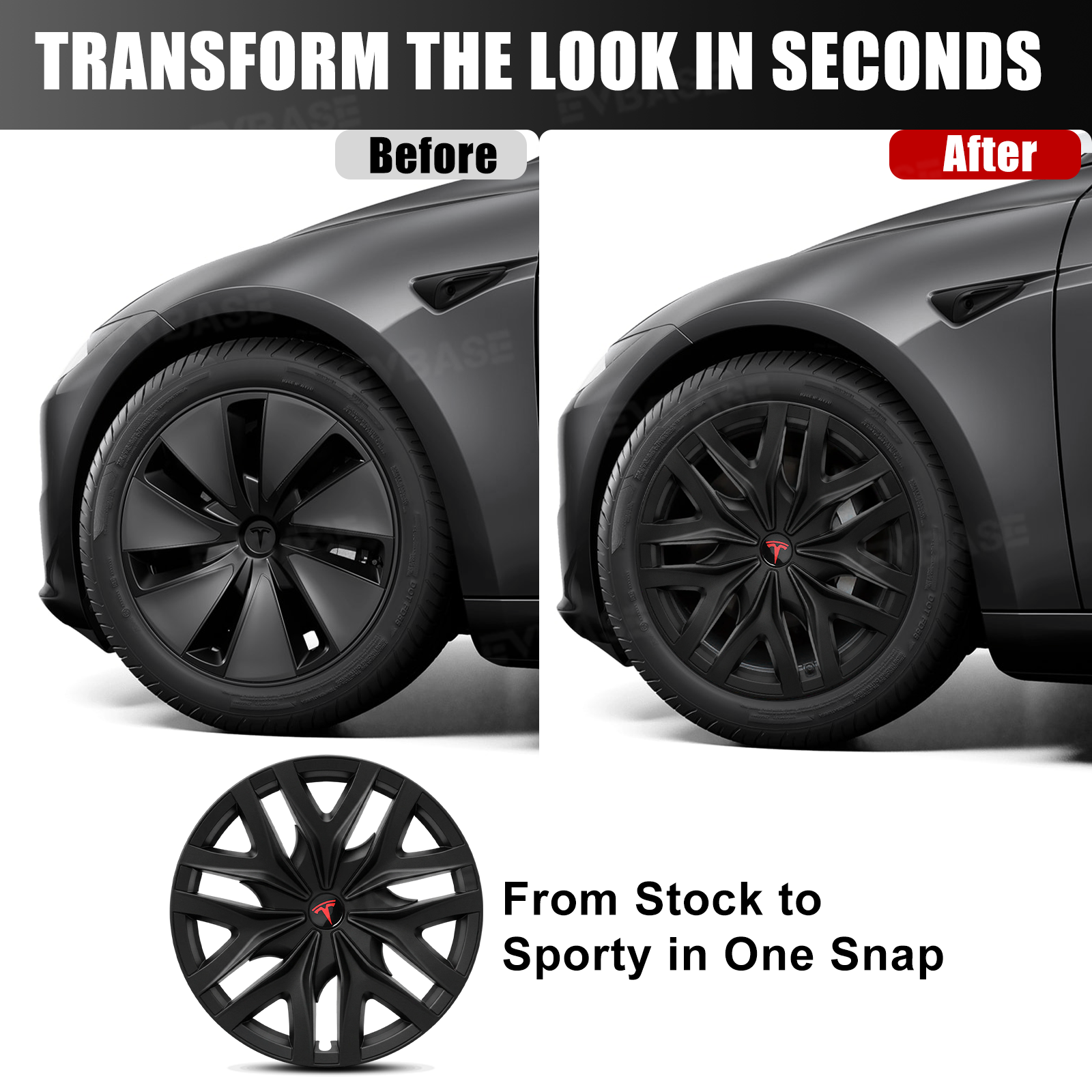 Model 3 Highland Wheel Covers 18" Photon Wheels Hubcaps Inspired By Model Y Performance