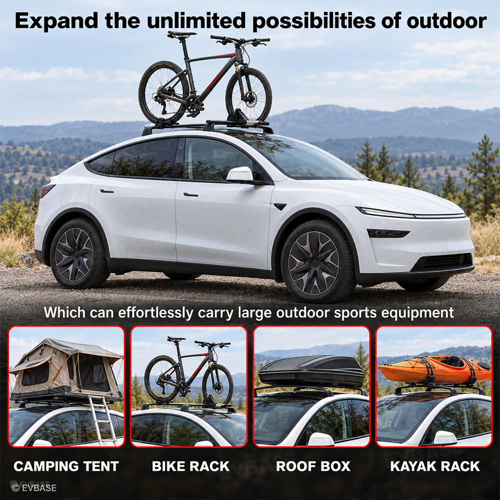 Model Y L Roof Rack Cross Bar Aluminum Alloy Lockable Cargo Carrier Rails