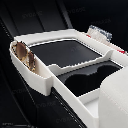 Model Y/ 3 Center Console Upper Organizer Silicone Storage Tray with Side Pockets