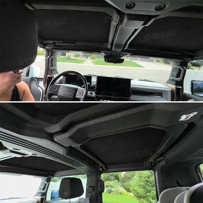 Glass Roof Sunshade for Hummer EV Silicone Electrostatic Glass Sunroof Shade Heat Insulation UV Protection Faux Suede Sun Visor