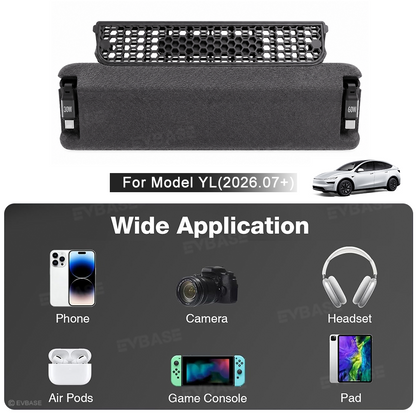 Model Y L Rear Air Vent Expansion Dock with Retractable Charging Cables & Aromatherapy & Air Vent Cover