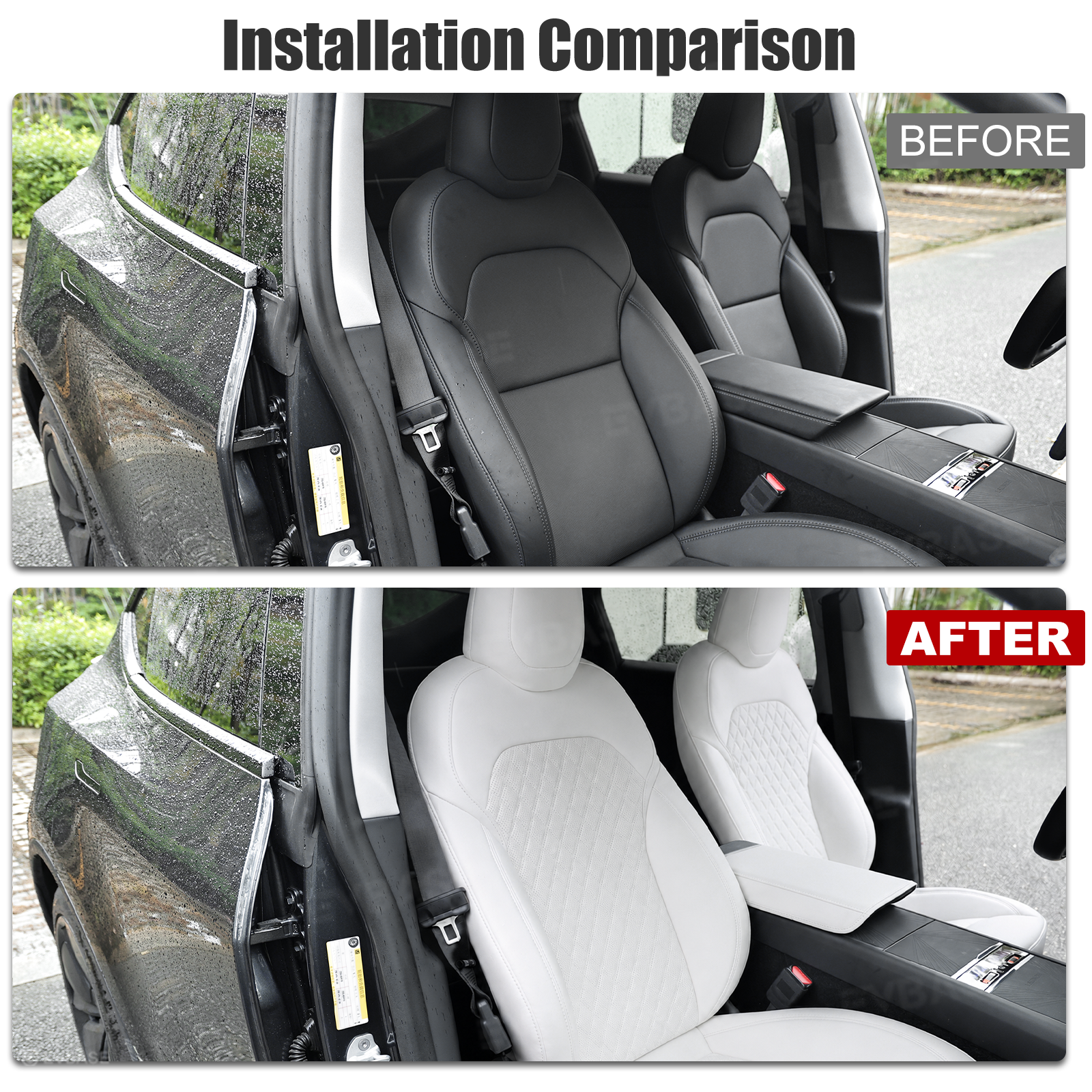 Model Y Juniper Seat Covers Waterproof Breathable NAPPA Leather Seat Protector with Diamond Quilted Design