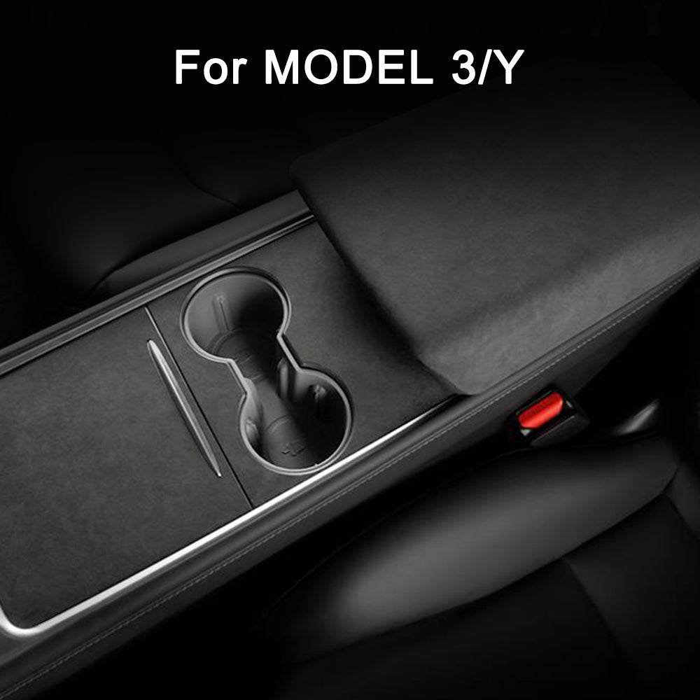 EVBASE-Premium EV&Tesla Accessories Tesla Model 3 Y Alcantara Suede Cover Set Center Console Armest Dashboard Suede Cover Wrap