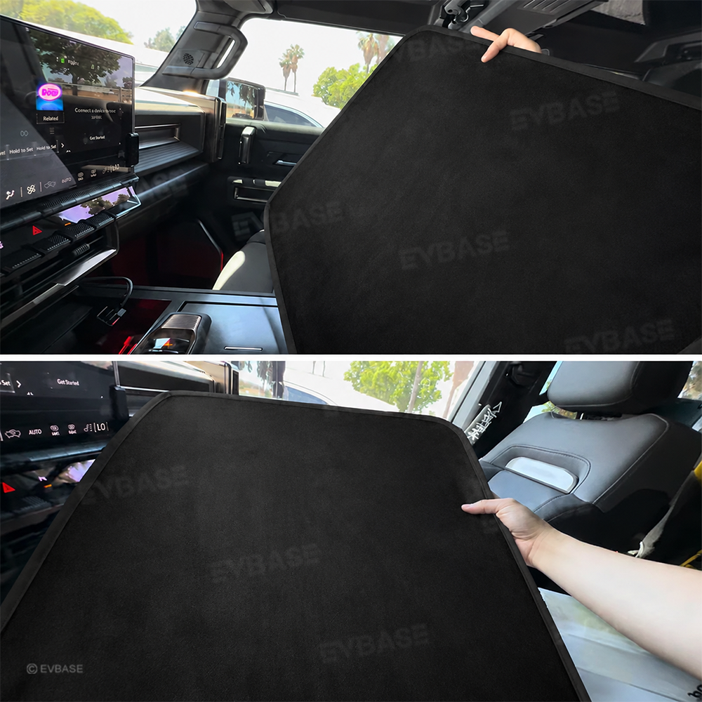 Glass Roof Sunshade for Hummer EV Silicone Electrostatic Glass Sunroof Shade Heat Insulation UV Protection Faux Suede Sun Visor