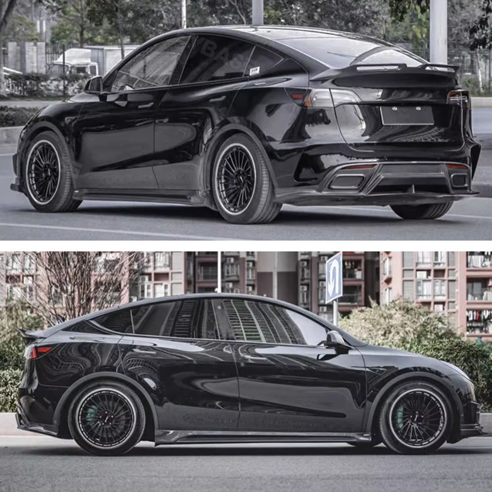 Model Y Real Carbon Fiber Full Body Kit CMST Tesla Retrofit Parts Fron EVBASE Premium EV Tesla Accessories