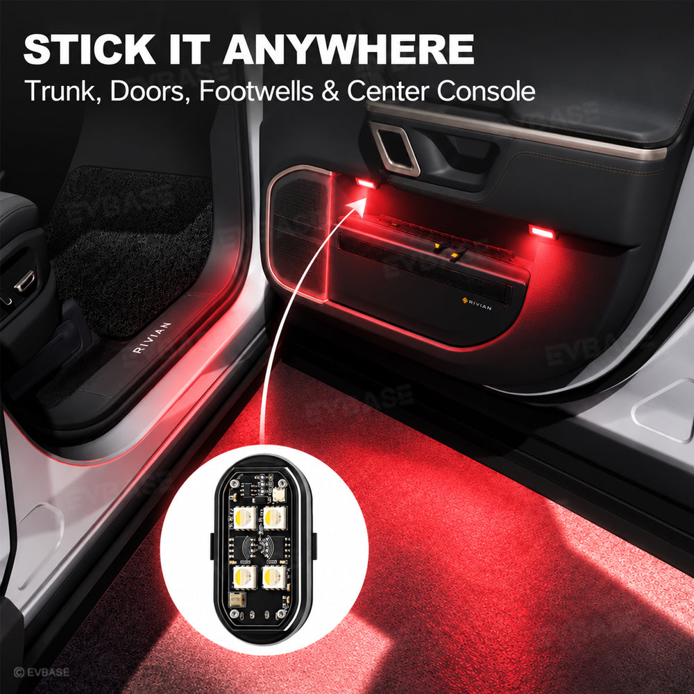 Wireless LED Flashing Lights Multi-Mode RGB Ambient Lighting with Remote Control for Rivian R1S /R1T /R2