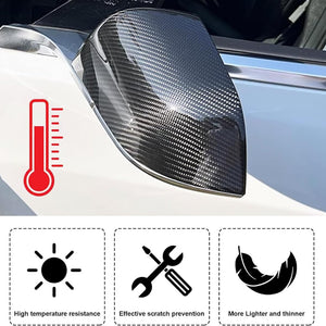 EVBASE Tesla Model X S Real Carbon Fiber Side Mirror Cover Anti-Scratch Model X S Exterior Accessories