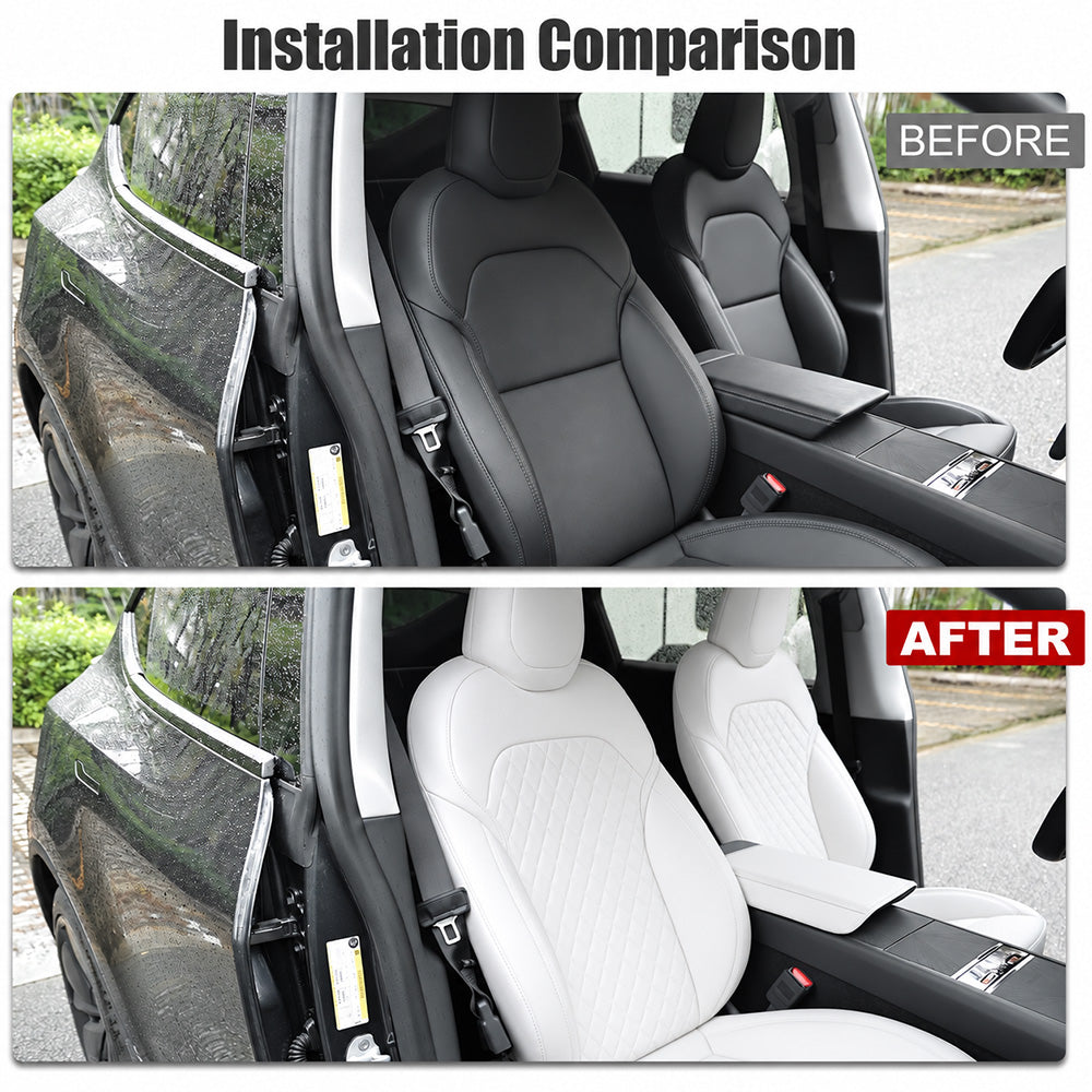 Model Y Juniper Seat Covers Waterproof Breathable NAPPA Leather Seat Protector with Diamond Quilted Design