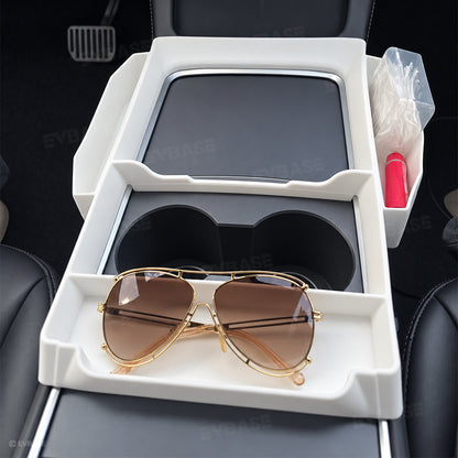 Model Y/ 3 Center Console Upper Organizer Silicone Storage Tray with Side Pockets