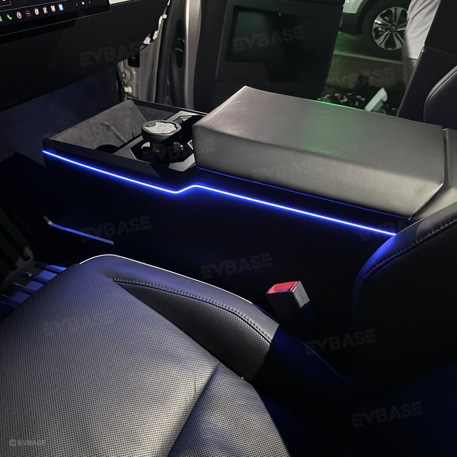 Cybertruck Interior Ambient Lighting Center Console RGB Chasing Lights LED Light Strip with OEM Screen Control