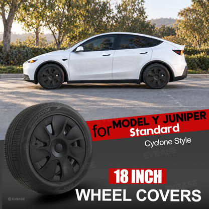 Model Y Juniper Standard 18inch Wheel Covers Aperture Wheels Cyclone Style Hubcaps