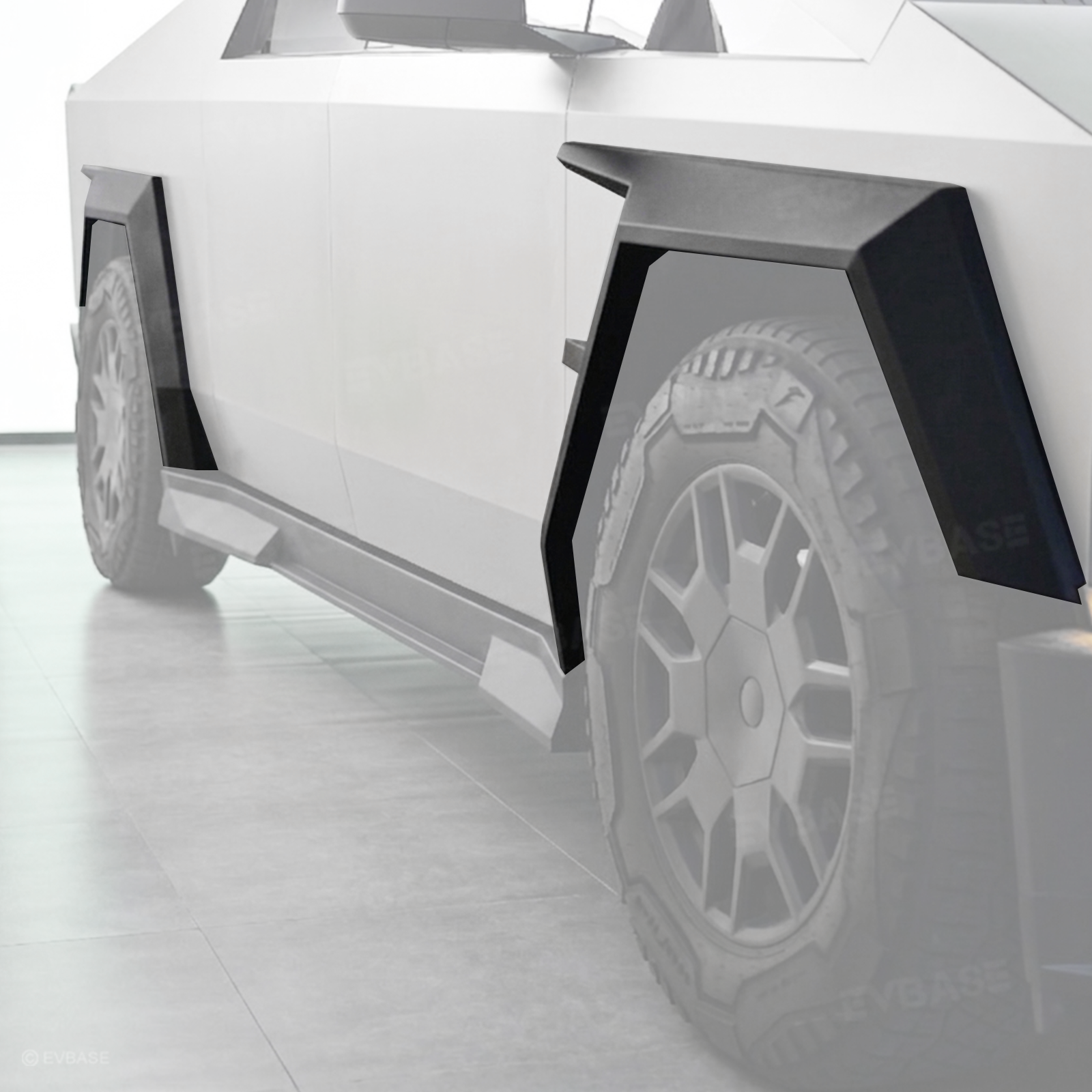 Cybertruck Body Kit Front Bumper Lip &  Fender Flares Cover & Rear Diffuser & Rear Spoiler for Tesla
