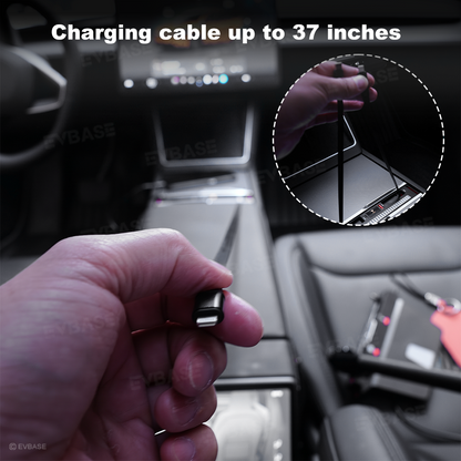 Model Y Juniper/ 3 Highland Center Console USB Hub Charging Docking Station RGB Ambient Lighting Music Sync with Retractable Charging Cables
