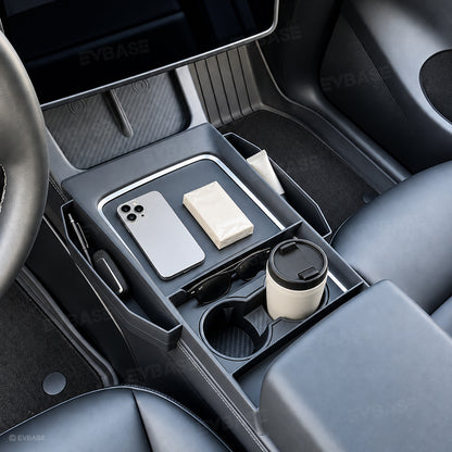 Model Y/ 3 Center Console Upper Organizer Silicone Storage Tray with Side Pockets