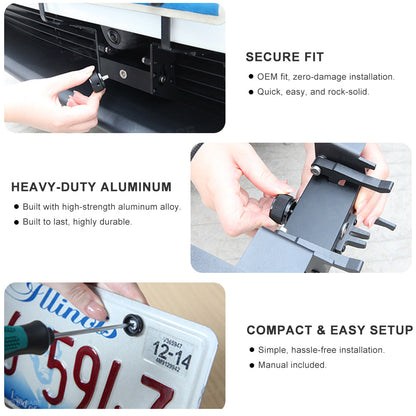 Model 3 Highland License Plate Frame No-Drill Aluminum Front License Plate Holder Mount