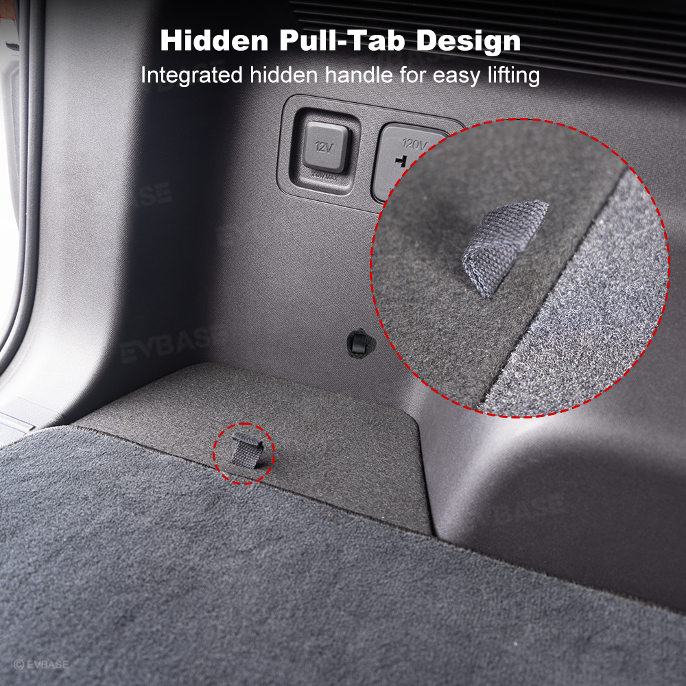 Trunk Cargo Side Storage Covers for Rivian R2 Carpeted Cargo Side Lids Hidden Storage Compartment with Pull Tabs