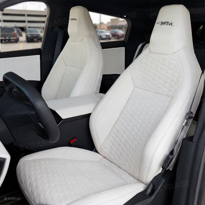 Cybertruck Seat Covers NAPPA Leather Seat Protector with Cyber Quilt Interior Design
