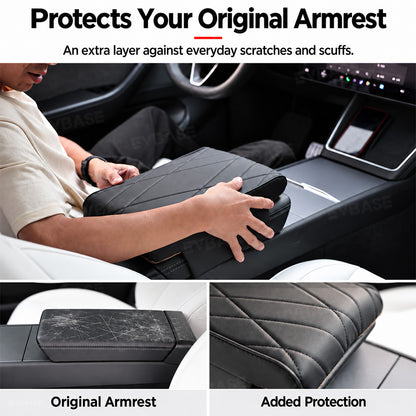 Model Y /3 /YL Leather Center Console Armrest Support Cushion & Scratch-Resistant Cover