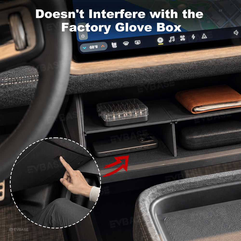 Glove Box Organizer Divider for Rivian R2 Center Console Organizer Storage Partition Insert