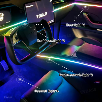 Model X RGB Ambient Lighting Interior Streamer Light Kit LED Neon Light Strip