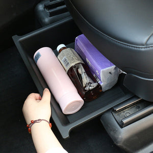 New EVBASE Model Y Underseat Storage Box Organizer Tesla Hidden Tray With double layer Cover