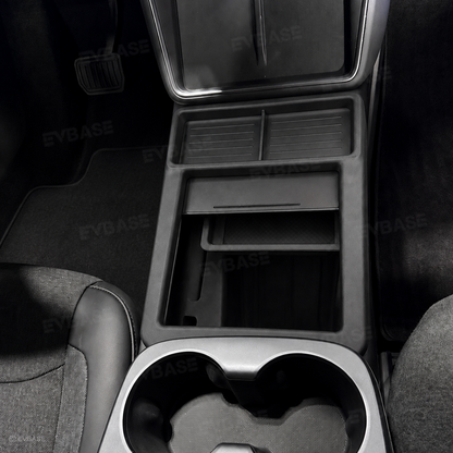 Model Y Juniper Standard Center Console Organizer Under Console Storage Box with Hidden Lower Storage Compartment