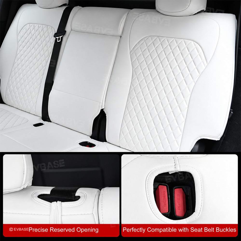 Model Y Juniper Seat Covers Waterproof Breathable NAPPA Leather Seat Protector with Diamond Quilted Design