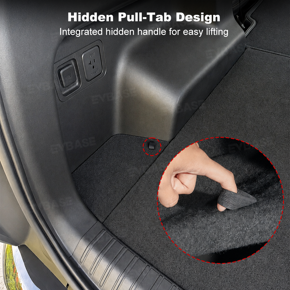 Trunk Cargo Side Storage Covers for Rivian R2 Carpeted Cargo Side Lids Hidden Storage Compartment with Pull Tabs