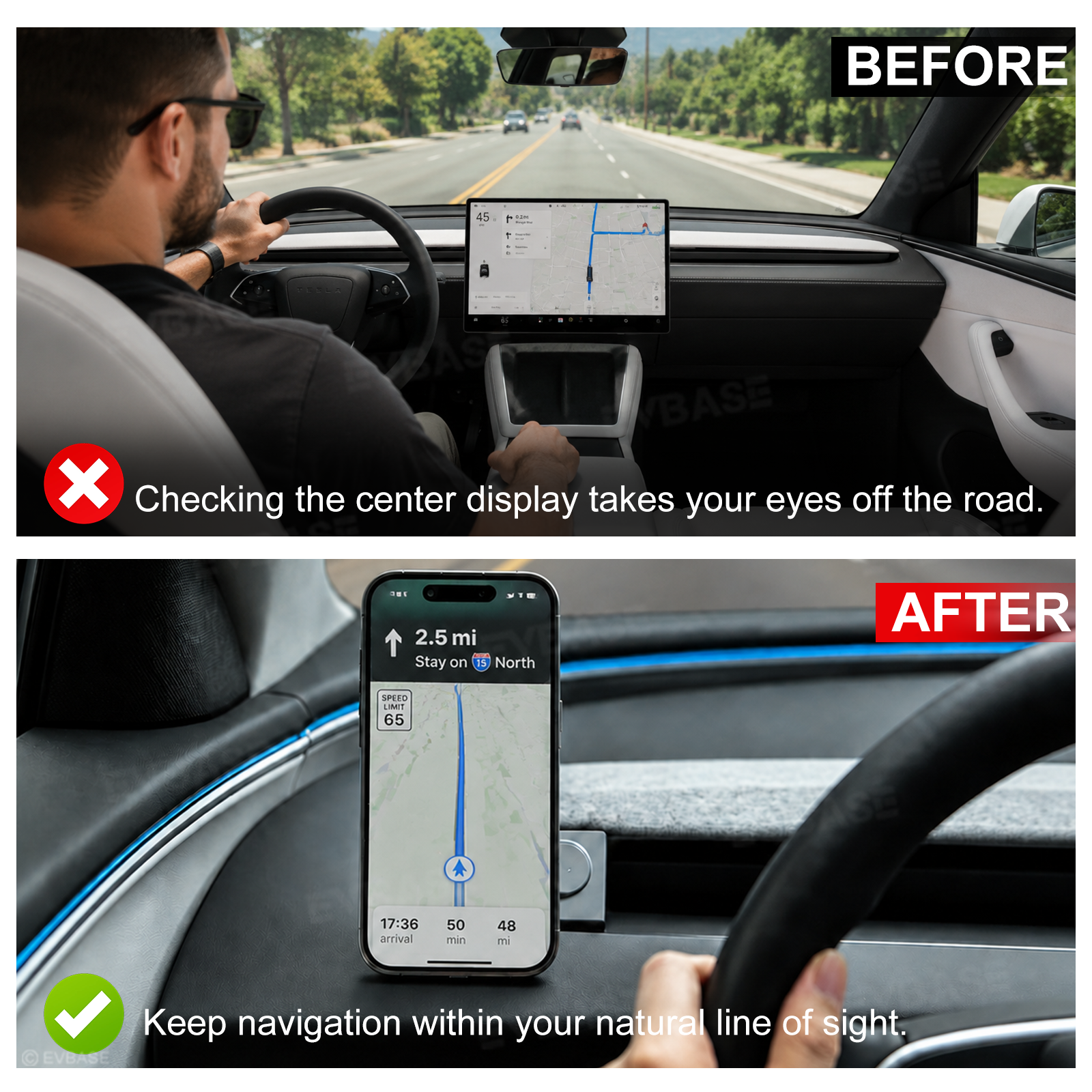 Model Y Juniper/ 3 highland Phone Mount Dashboard Side Magnetic Phone Holder