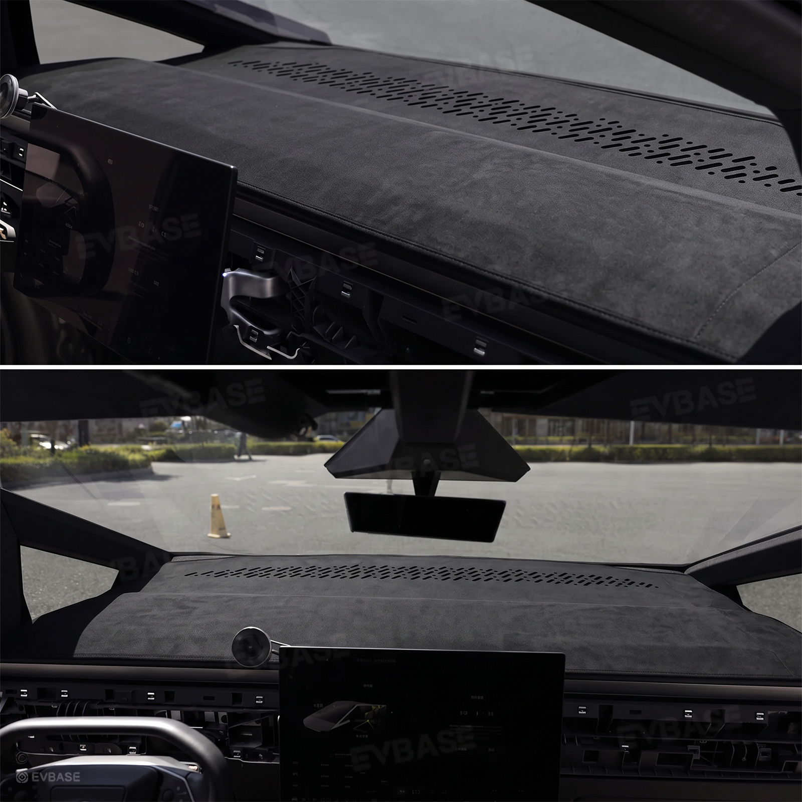 Cybertruck Dashboard Cover Anti-Glare Sun Protection Suede Dash Mat
