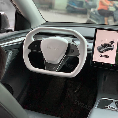 EVBASE Model 3 Y Yoke Steering Wheel Inspired By Cybertruck Style For Tesla