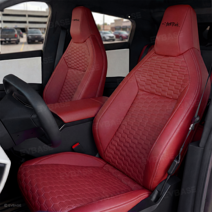 Cybertruck Seat Covers NAPPA Leather Seat Protector with Cyber Quilt Interior Design