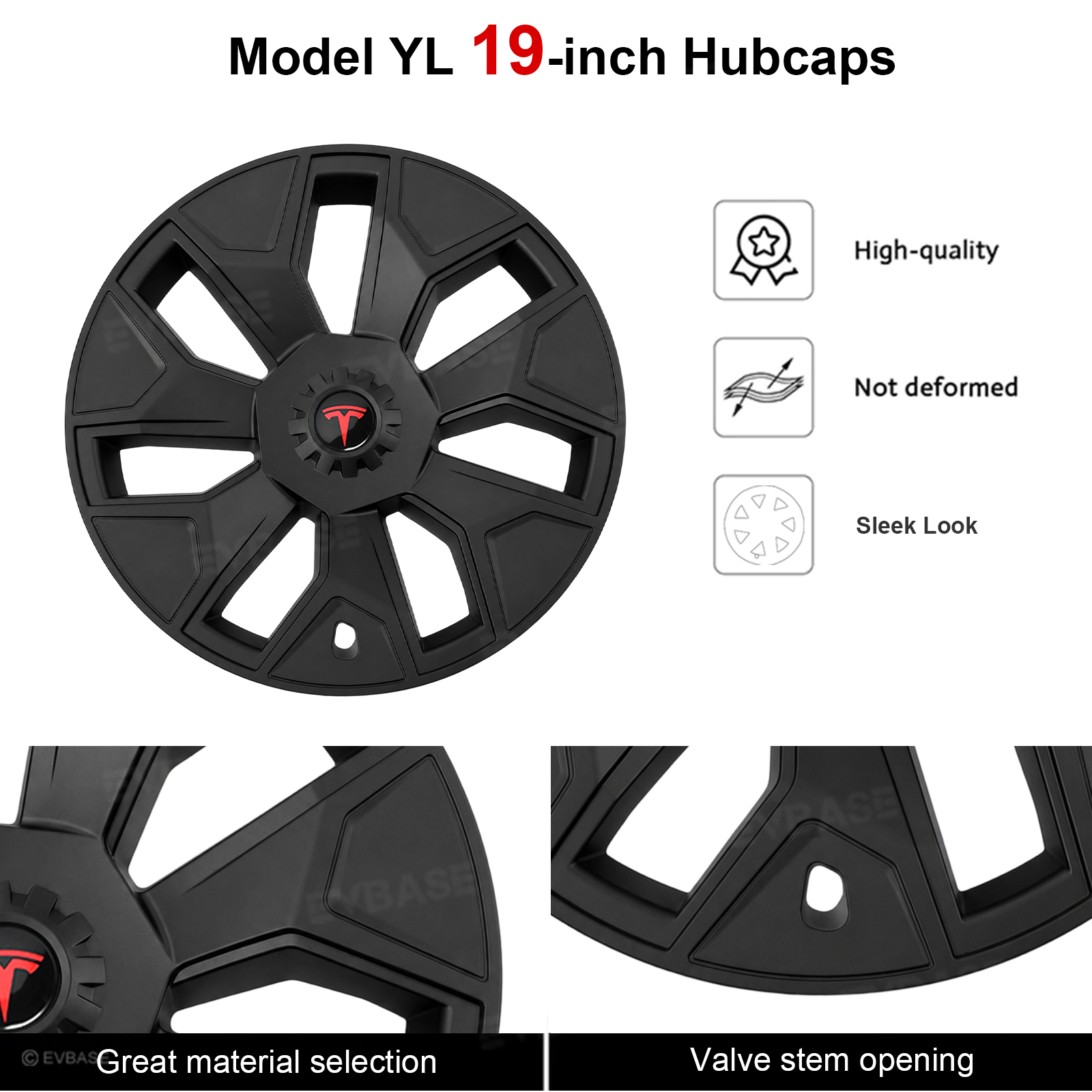 Model Y L Wheel Covers 19" Machina 2.0 Wheels OEM-Style Hubcaps